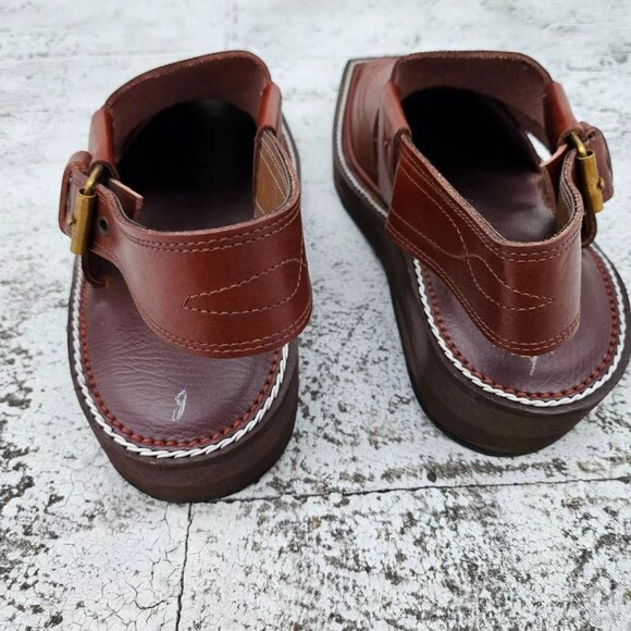 Kaptaan Chappal Men Sandal Shoes Brown Genuine Leather Upper Ethnic Size 8.5US
